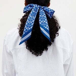 Coach Signature Print Silk Skinny Scarf